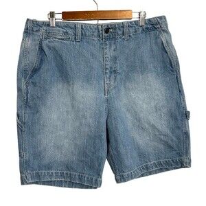Saturdays NYC Mens Jean Cargo Shorts 36 Blue Denim Jorts 100% Cotton New York